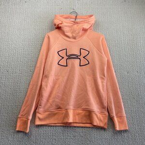 Under Armour Hoodie Womens XS Peach Winter Cold Gear Pullover Sweatshirt Coral